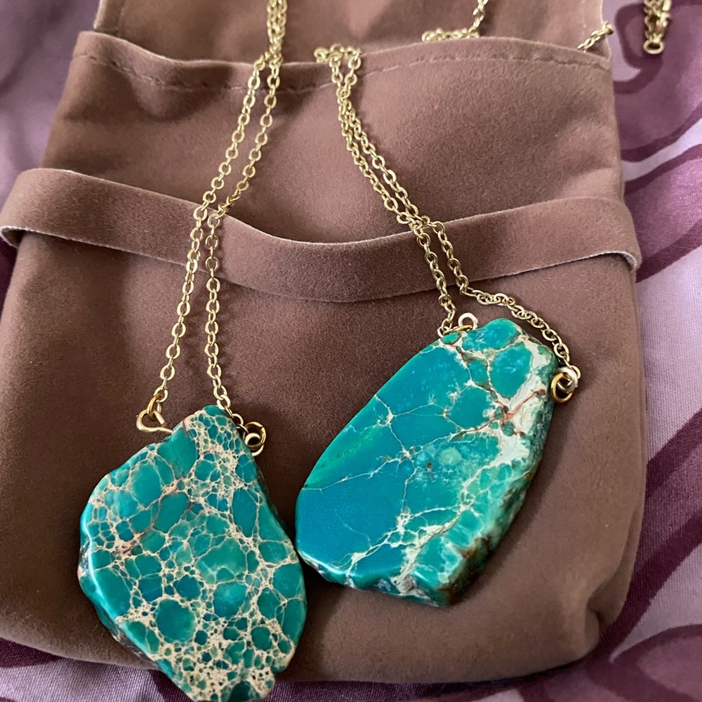 SOLD Boho Raw Jasper Sea Sediment Mineral Necklace